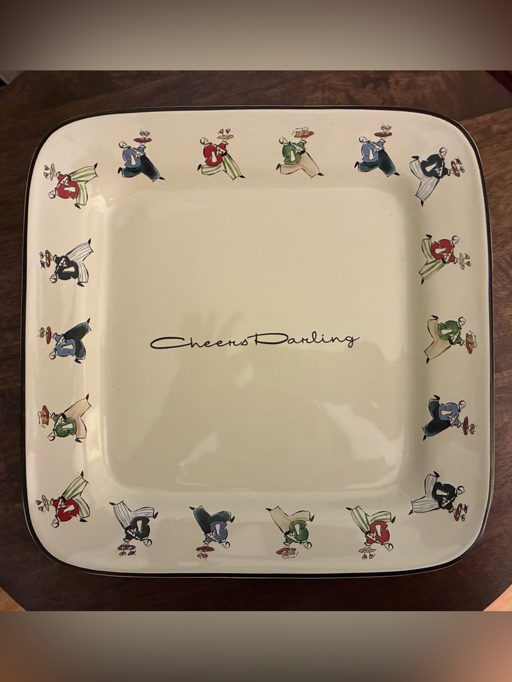 Rosanna Cheers Darling Decorative Serving Platter - White